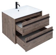 Тумба под умывальник Aquanet Lino 70 690х533х495 подвесная, 2 ящика, цвет: дуб веллингтон 253911