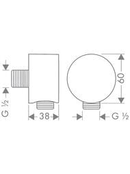 Шланговое подключение Axor Starck Fixfit 1/2" полир. золото 27451990 — изображение 2