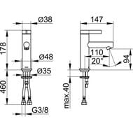 ��������� ��� �������� Keuco IXMO Pure �������������, ������ ����� 94 ��, ����: ���� 59502011100