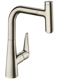 Смеситель Hansgrohe Talis Select M51 для кухни 220 вытяжной излив, сталь 73852800 — миниатюра 1
