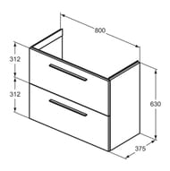 ����� ��� ���������� Ideal Standard i life S (800�375�630) ���������, 2 ��., ����������� ��� T5295NX