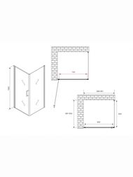 Душевой уголок ABBER Sonnenstrand AG04090M-S90M (900х900х1950) стекло 6мм матовое/хром