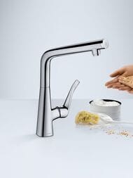 Смеситель Hansgrohe Metris Select M71 для кухни 320 мм поворотный излив хром 14883000 — изображение 10