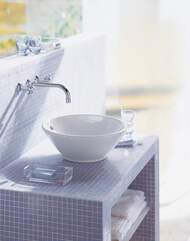 Раковина DURAVIT BACINO 420х420х170 без площадки под смесит, перелив, крепление 0325420000