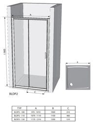 ������� ����� RAVAK BLIX BLDP2-100 (970-1010�1900) ����������, ������, �����+Transparent