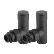Набор дизайн-вентилей ROYAL THERMO PIANO 1/2" угловой, черный RTE 56.0013
