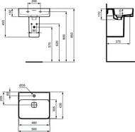 Умывальник Ideal Standard Lux STRADA II T292801 500х430 перелив, отверстие под смеситель