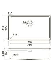  Omoikiri TADZAVA 75-U/I-IN (750440200) / , .  4993501