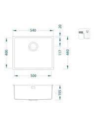 ����� ALVEUS Monarch Kombino 50 (540�440) ������ �������/�������, ����.����� 1��, PVD ������ 1121283