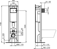 Инсталляция Ideal Standard ProSys ECO FRAME M + Унитаз EUROVIT Rimless + сиденье W660101 (E233267+K881201)