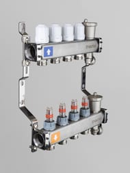 Коллекторная группа VALTEC  3 выхода, 1"х3/4" с расходомерами, нержавеющая сталь VTc.579.EMNX.0603