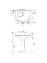 �������� ��������� Kerasan Retro 104701*3 730�540 ������������, 3 ��������� ��� ���������, �����