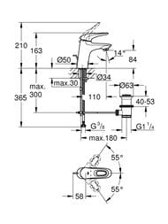 ����� ���������� Grohe Eurostyle ��� ��������, �����, � ������� ����������, ���� 124416