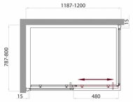 Душевой уголок BelBagno Uno (1200х800х1850) UNO-AH-1-120/80-C-Cr прямоугольный, стекло прозрачн/хр
