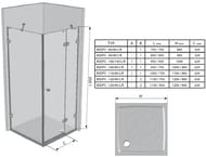 Душевой уголок RAVAK BRILLIANT BSDPS-80/80R (795х795х1950) распашная дверь, стекло, хром+Transparent