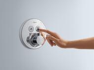 Смеситель Hansgrohe ShowerSelect S 15743000 термостат, 2 потребителя, наружная часть, хром