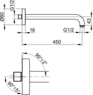 ��������� ��� ���� KEUCO Elegance ���������, 450 ��, ������� ����������, ���� 51688010400