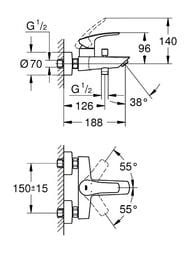 ��������� Grohe EuroSmart 33300003 ��� �����, ��������� ������, ����