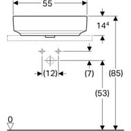 Раковина Geberit VariForm (550х400) накладная, без отв. под смеситель, без перелива 500.771.01.2
