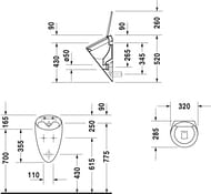 Писсуар DURAVIT STARCK1 320х285х520 без "мушки" 0835320000