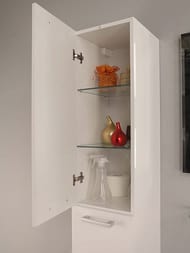Шкаф-колонна AQUATON Мадрид 80 1A129603MA010 300х1580х333 подвесной, 2 дверцы,  белый глянец