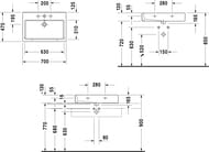 Умывальник DURAVIT VERO 700х470х165 отверстие под смеситель, перелив 0454700000