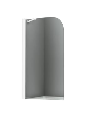 Шторка на ванну WasserKraft Leine 800х1400 35P01-80WHITE Fixed с кронштейном, стекло прозрачное/белый