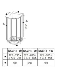 ������� ������ RAVAK SUPERNOVA SKCP4-80 (795x795x1950) ���������� �����, ����������, ������+Pearl