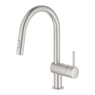 Смеситель Grohe Minta 32321DC2 для кухни однорычажный, выдвижная лейка, поворотный излив, сталь