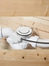 Обвязка для ванны McAlpine (1 1/2"х40/50мм) автомат, крышка пластик, белый MRB2W