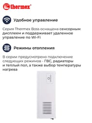 Котел электрический THERMEX Boss 12 Wi-Fi White 12 кВт, (600х390х236) белый, управление Wi-Fi — изображение 4