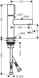 ��������� Axor Uno 45015000 Select ��� ����������� ������������, ������������ ������, ����