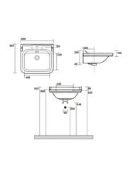 �������� ��������� Kerasan Waldorf 4140K1bi/cr*3 600�550 ������������,3 ���.��� ���������,�����/����