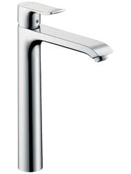 Смеситель Hansgrohe Metris 31082000 для умывальника с высоким фиксированным изливом,донный клапан — миниатюра 1