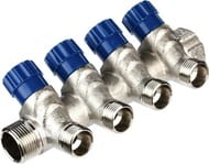 Коллектор VALTEC 1" на 4 подв.с вентилями 1/2"Н никель VTc.560.N.0604