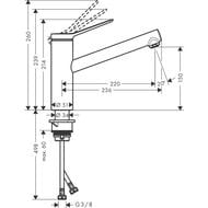 Смеситель Hansgrohe Zesis M33 1jet для кухни 150мм однорычажный, CoolStart, EcoSmart, хром 74813000