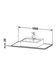 ���������� Duravit XSquare 1000�550�20 1 �����, ������ ������, ������������ ���� XS061E07777