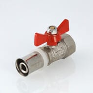 Кран шаровый 16х1/2''В VALTEC BASE под пресс, красная бабочка VT.242.N.1604