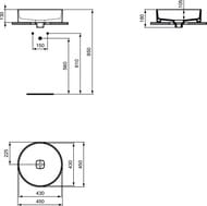 Умывальник Ideal Standard Lux STRADA II 450х450х130 T295901 мебельный