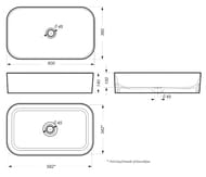 Умывальник Sanita Luxe INFINITY SLIM (600х360х140) накладной, белый WB.CT/Infinity/60-N.Slim/WHT.G/S1