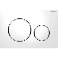 GEBERIT Sigma20 Клавиша смыва, двойной смыв, белый/кольца глянцевый хром 115.882.KJ.1