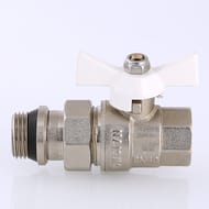 Кран с американкой 1/2"ВН VALTEC BASE белая бабочка, с доп. уплотнением, VT.227.NRW.04