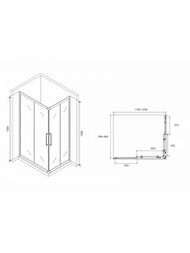 Душевой уголок ABBER Schwarzer Diamant AG02129BH 1200х900x1950 прямоуг.,стекло прозр/профиль черн
