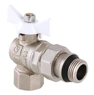 Кран угловой с американкой 1/2"ВН VALTEC BASE белая бабочка, с доп. уплотнением, VT.228.NRW.04