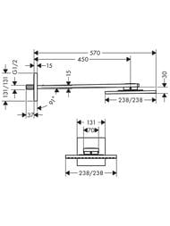 Верхний душ Axor ShowerSolutions 35306000 (250х250) настенный, 1jet, 1 режим, держатель, хром — изображение 2