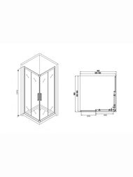 Душевой уголок ABBER Schwarzer Diamant AG02090BH (900х900х1950) квадрат, ст. 6мм прозрачное/черный