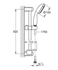 Набор смесителей Grohe Eurostyle для раковины, ванны, с душевым гарнитуром, хром 124416