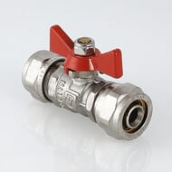 Кран шаровый 16х16мм VALTEC BASE под обжим, красная бабочка VT.343.N.1616