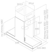 ������� ELICA Haiku BL/A/60 LED, 600�320-380 ��, 1200 �3/�, 277 ��, ������ ������ PRF0146264