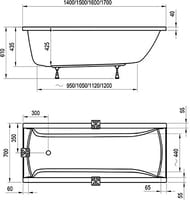 Ванна RAVAK CLASSIC 140x70 белая